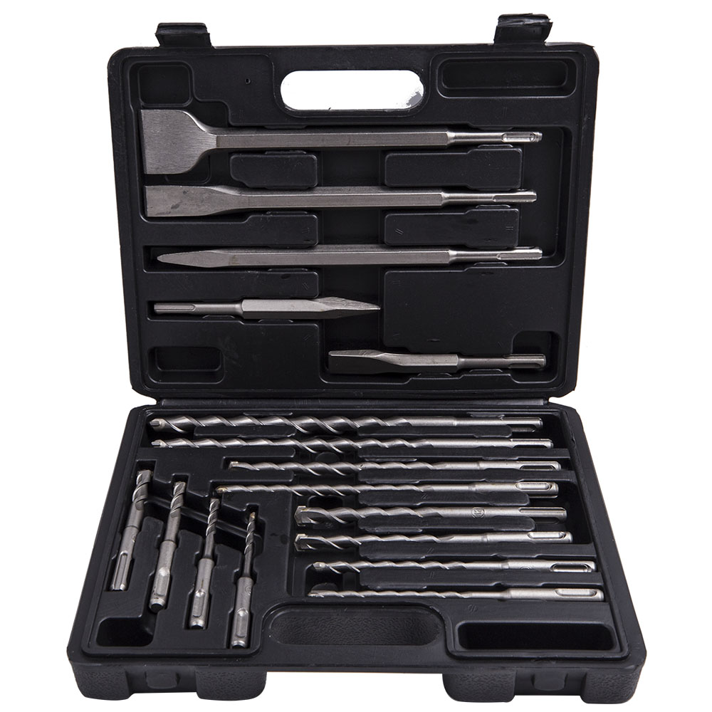 Sds Plus Drill Bit Set 17Pcs - 17 ชิ้น SDS Plus สว่านโรตารี่และสิ่วชุดบิตก่ออิฐกระเบื้องคอนกรีตอิฐ