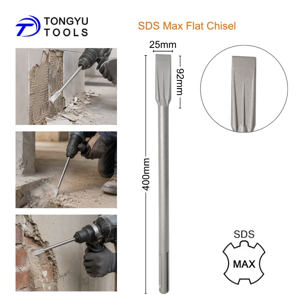 Rotary Hammer Chisel Bit Flat - ดอกสกัด SDS Max แบบแบน ขนาด 25x400
