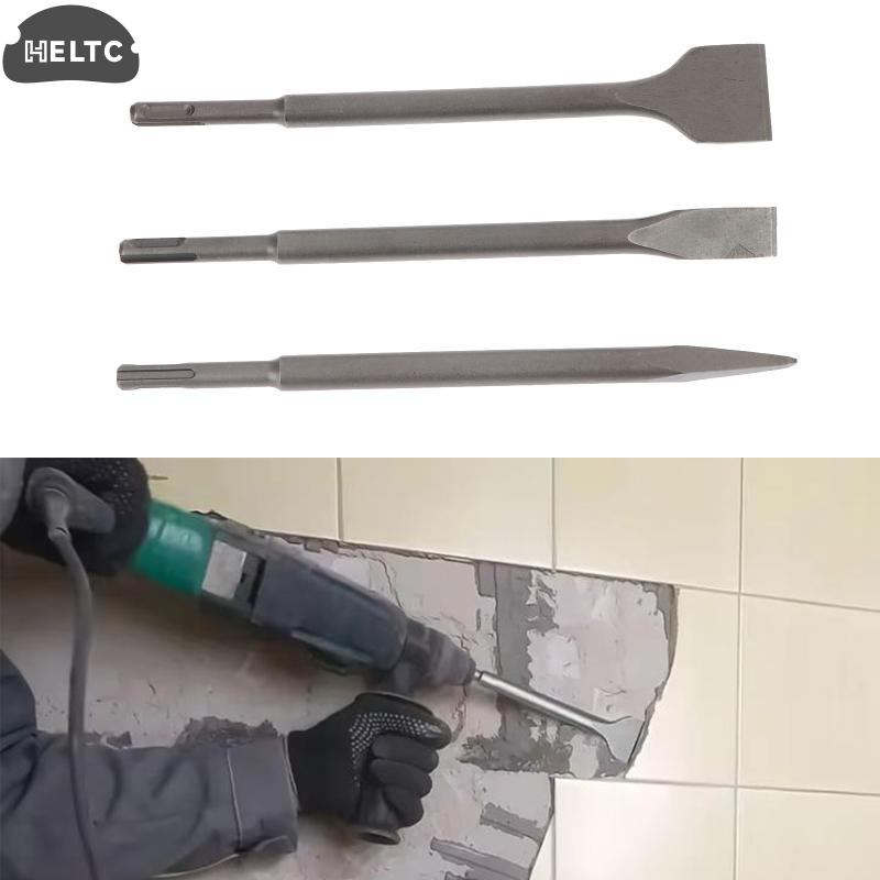 Rotary Hammer Chisel Bit Flat - ชุดสิ่วตอก SDS-Plus 3 ชิ้น สำหรับสว่านโรตารี่ ชุดดอกสว่านเจาะคอนกรีตและงานก่ออิฐ