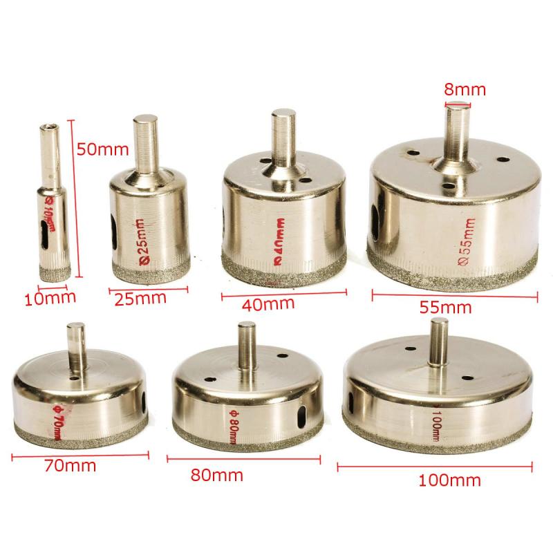 Core Drill Bit Diamond 100Mm - ดอกสว่านเจาะกระเบื้อง หินอ่อน แก้ว เคลือบเพชร 7 ชิ้น