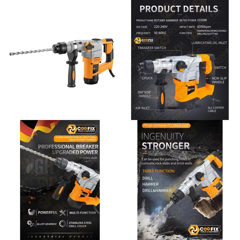 Rotary Hammer Drill 26Mm - 【CHIMU HOME】 สว่านโรตารี่ SDS-Plus 1050W 26