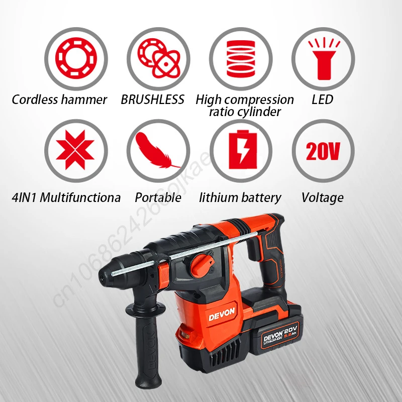 เดวอน สว่านโรตารี่ไร้สาย รุ่น  - Cordless Rotary Hammer 20V Brushless บทวิจารณ์และราคา