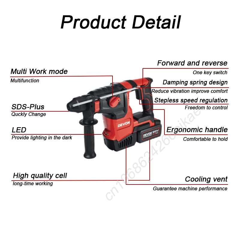 เดวอน สว่านโรตารี่ไร้สาย รุ่น  - Cordless Rotary Hammer 20V Brushless บทวิจารณ์และราคา
