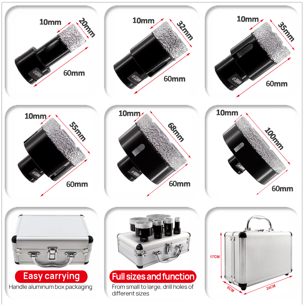 DT-DIATOOL 6 ชิ้น Dia 20-100 ม - Core Drill Bit Diamond 100Mm บทวิจารณ์และราคา