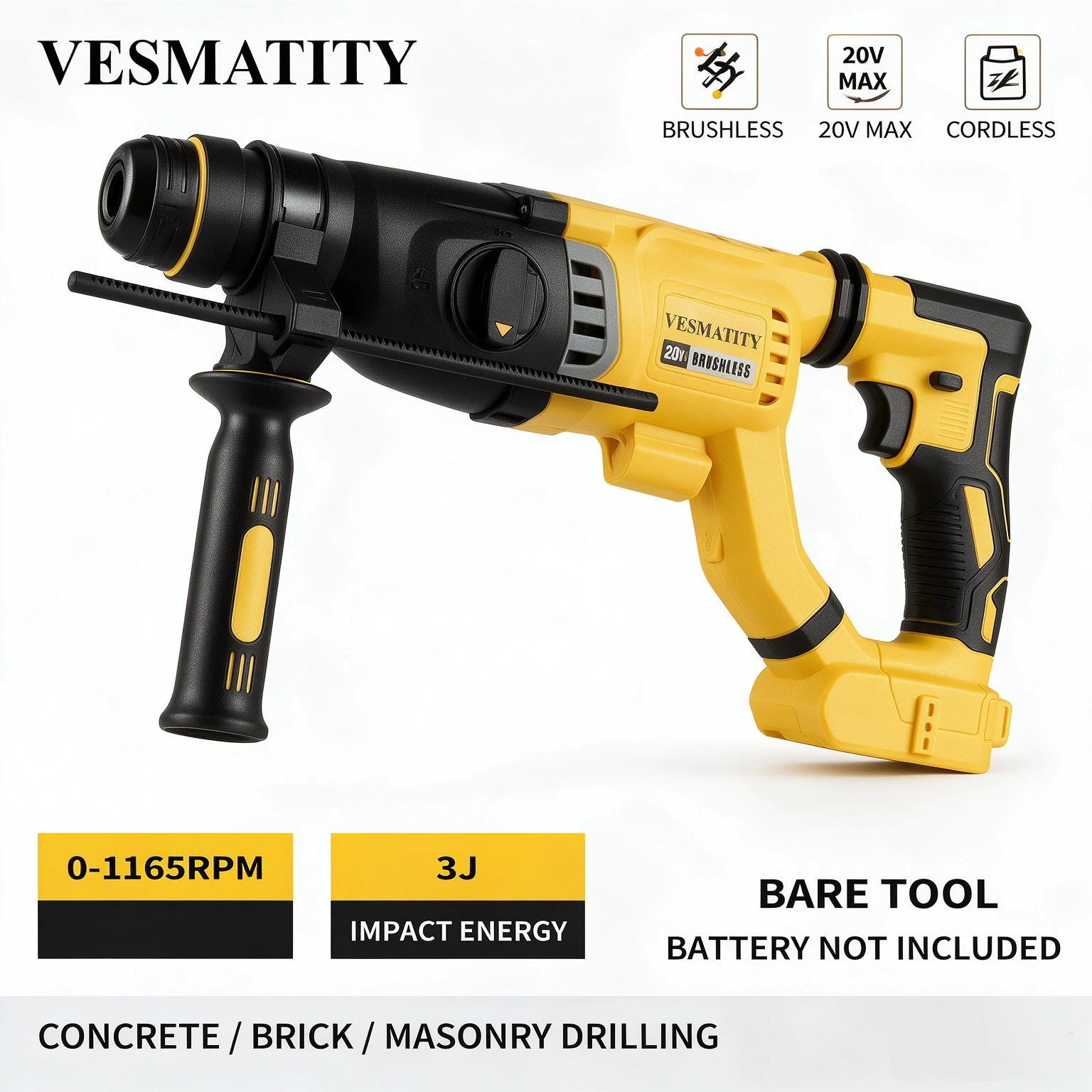 สว่านโรตารี่ไร้สาย 20V แบบไร้แ - Cordless Rotary Hammer 20V Brushless บทวิจารณ์และราคา