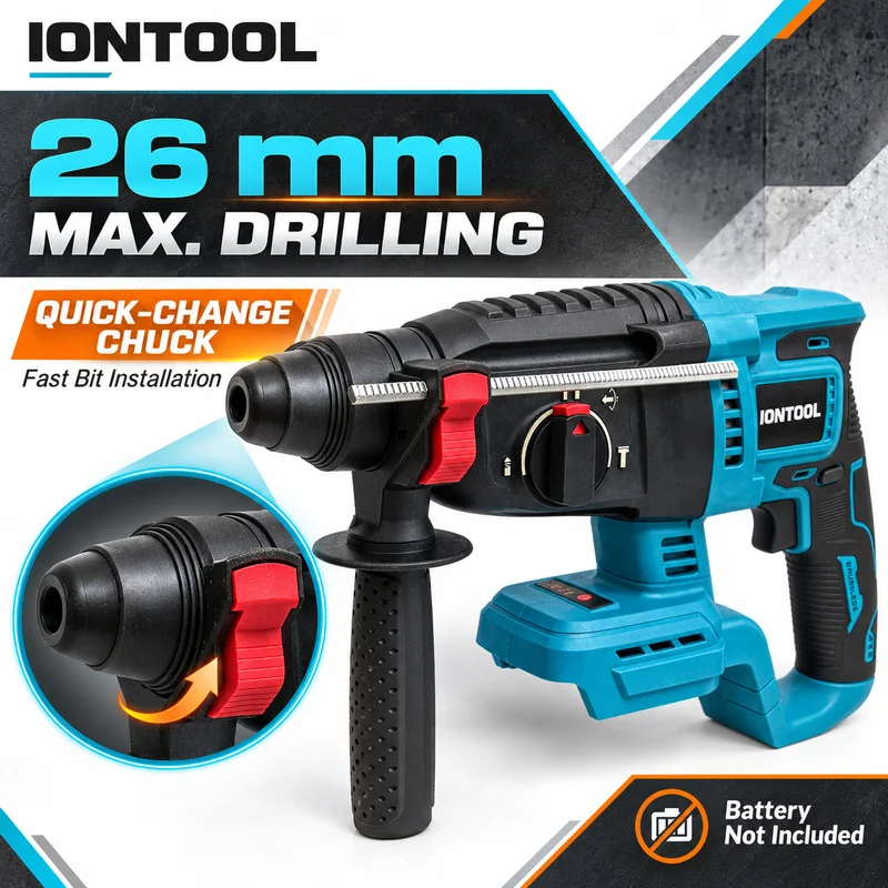 สว่านโรตารี่ไร้สาย IONTOOL สำห - Rotary Hammer Drill 26Mm บทวิจารณ์และราคา