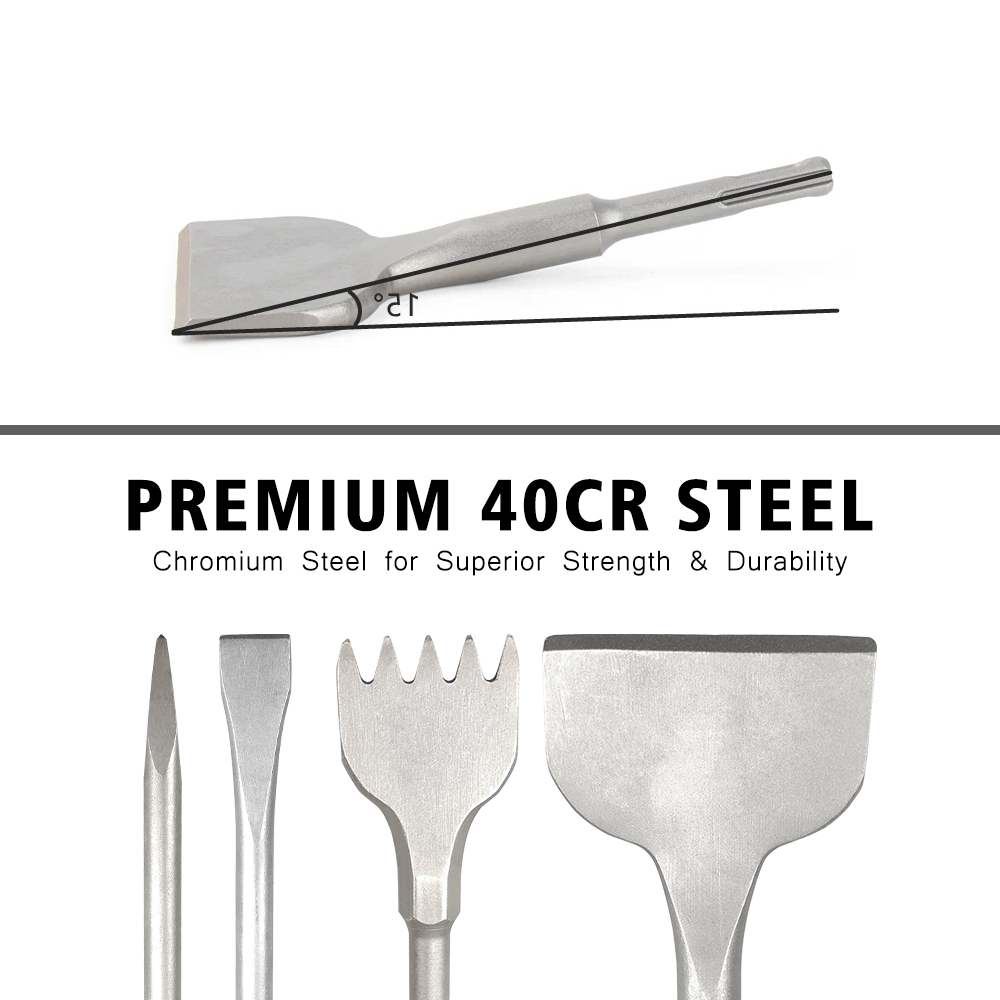 ดอกสกัดหัวแบนแบบ SDS Plus สำหร - Rotary Hammer Chisel Bit Flat บทวิจารณ์และราคา