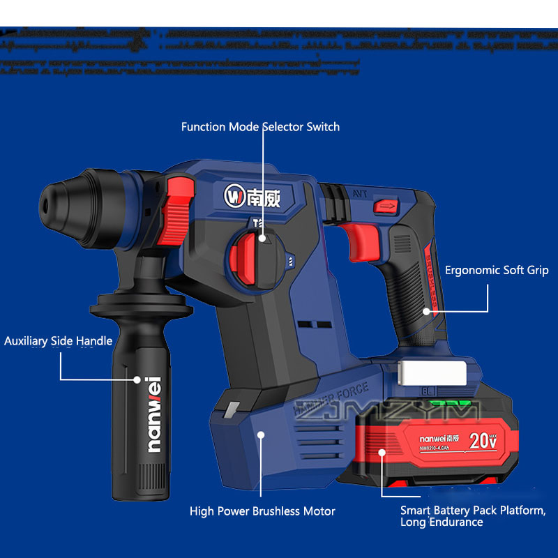 สว่านโรตารี่ไร้สาย 20V สว่านกร - Cordless Rotary Hammer 20V Brushless บทวิจารณ์และราคา