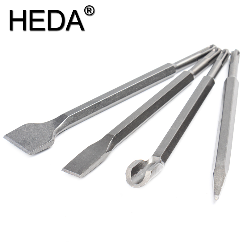 4 ชิ้น/เซ็ตสิ่ว SDS Plus Shank - Rotary Hammer Chisel Bit Flat บทวิจารณ์และราคา