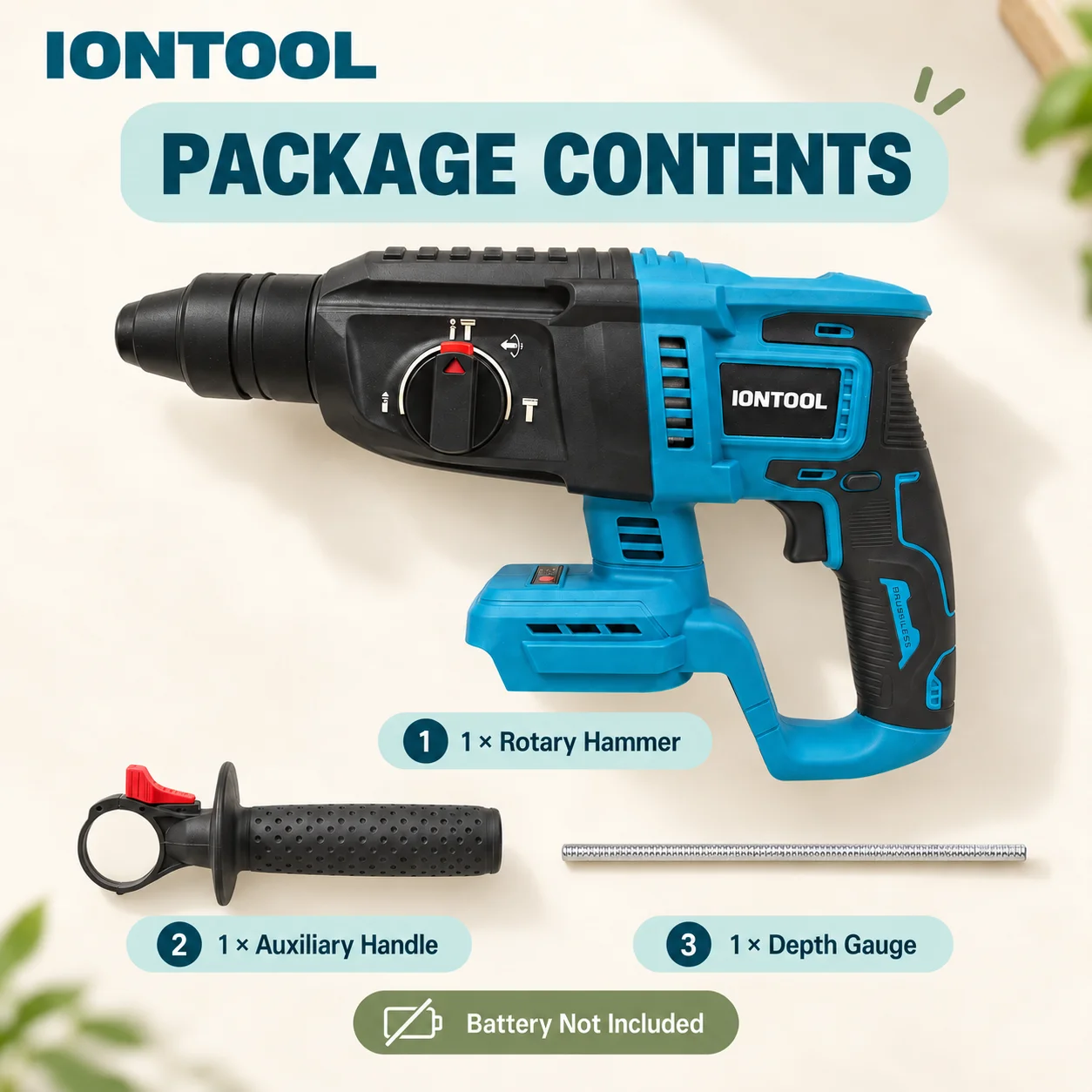 เครื่องเจาะกระแทกไร้สาย IONTOO - Rotary Hammer Drill 26Mm บทวิจารณ์และราคา