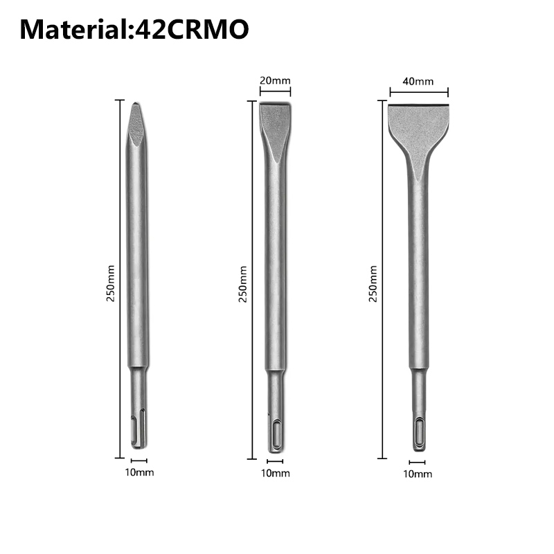 ชุดสิ่ว SDS-PLUS สำหรับสว่านโร - Rotary Hammer Chisel Bit Flat บทวิจารณ์และราคา
